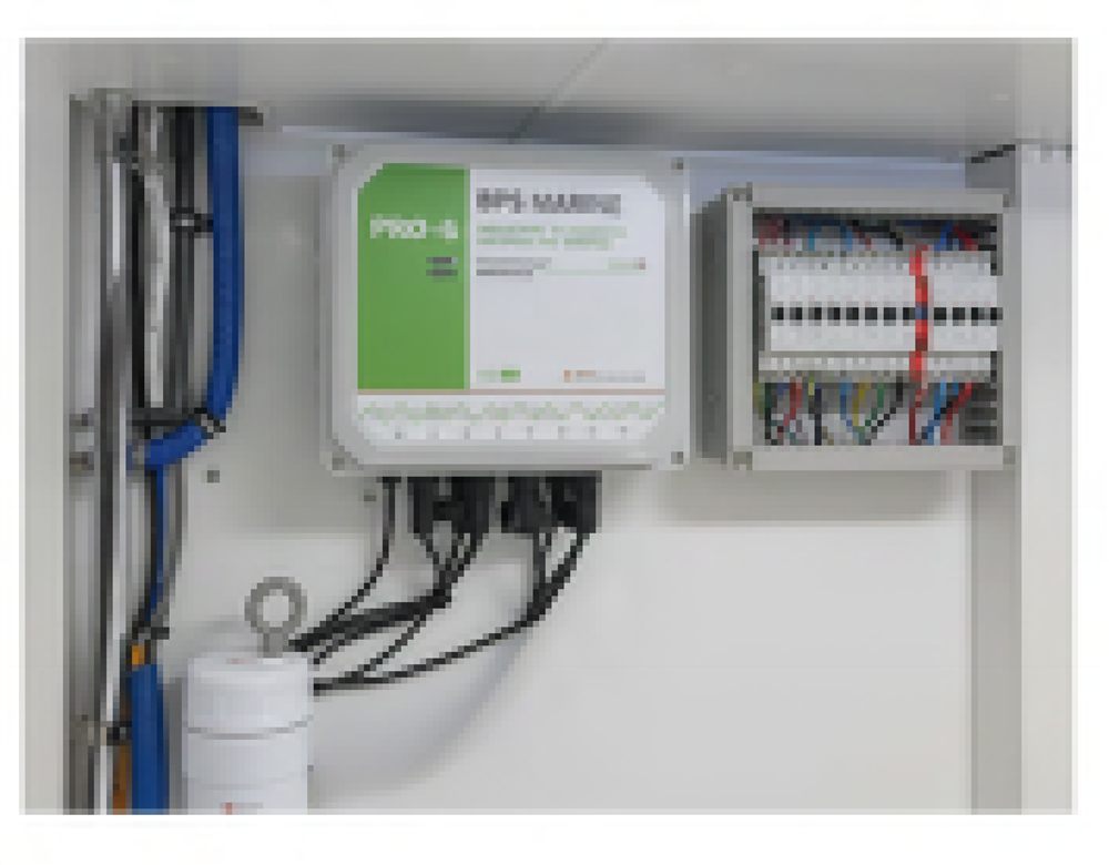 BPS Marine PRO-8 controlemodule geïnstalleerd in het technisch compartiment